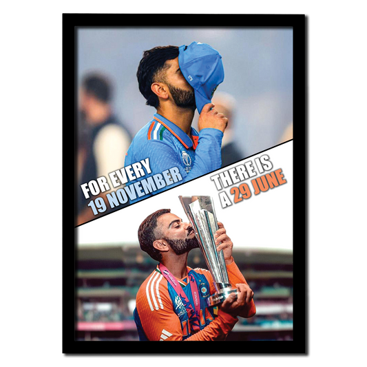 Virat Kohli Heartbreak to Triumph Photo Frame