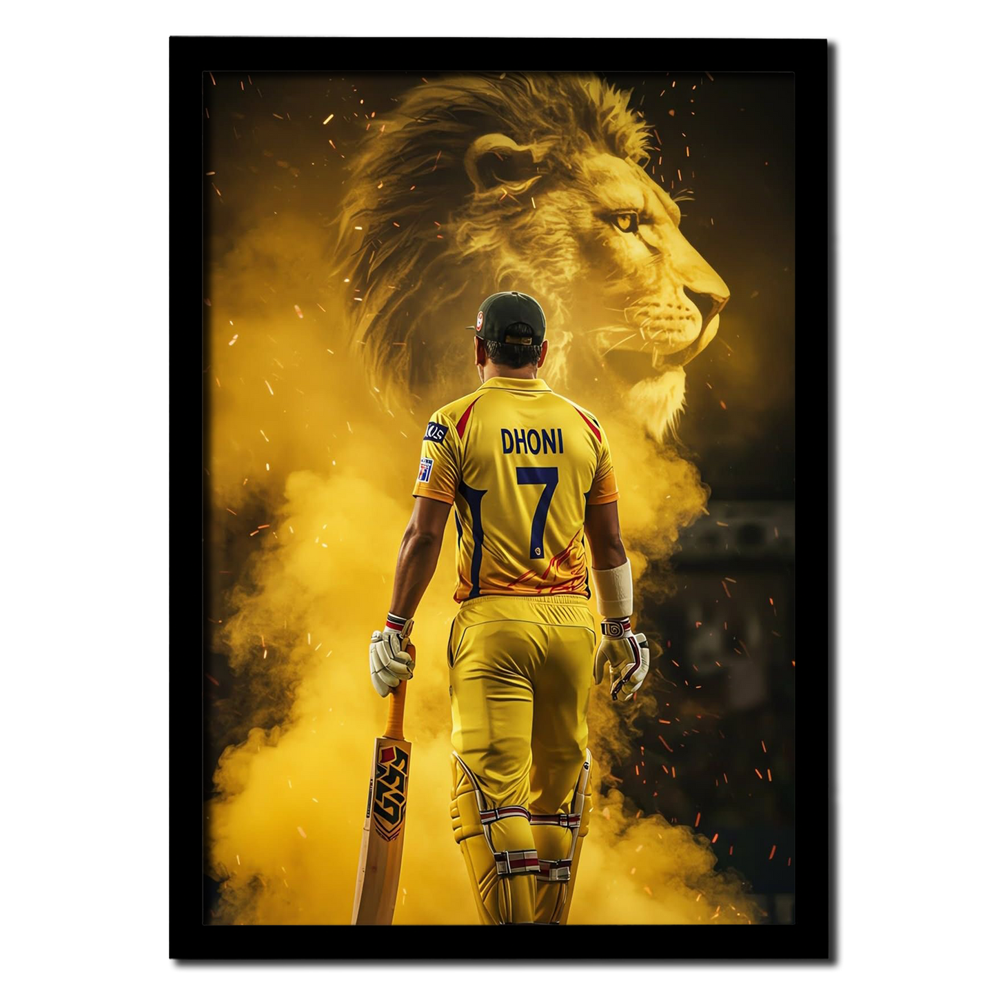 MS Dhoni Lion CSK Photo Frame