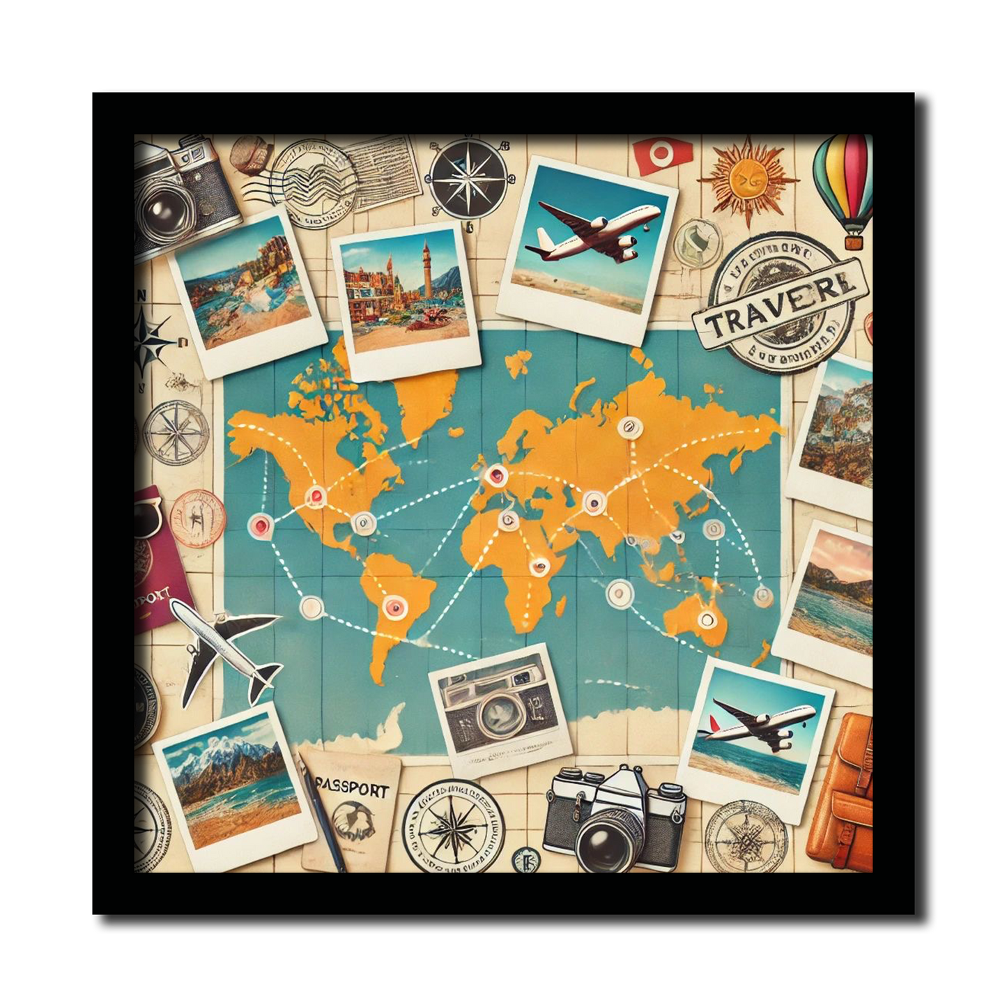 WanderMap: Your Ultimate Travel Companion Wall Frame