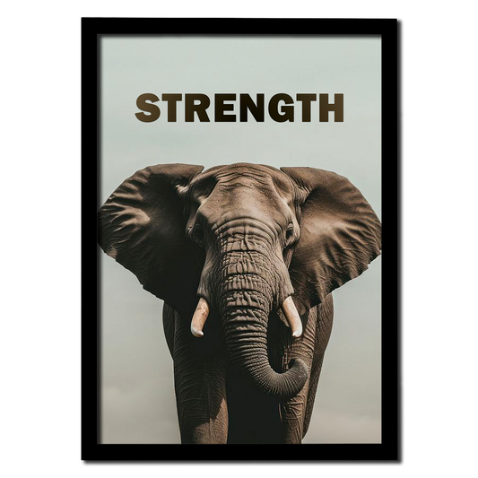 STRENGTH - Elephant Wall Art Photo Frame