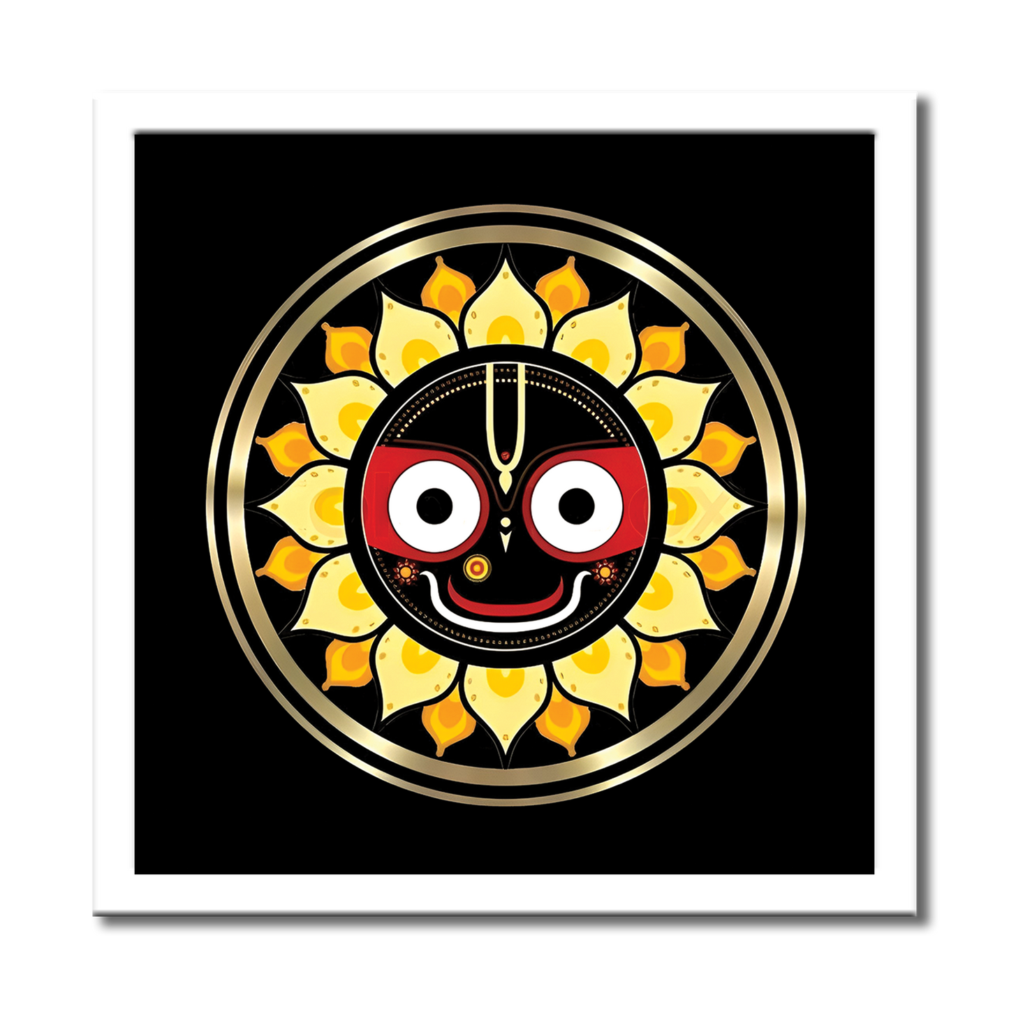 Lord Jagannath Golden Lotus Wall Art Photo Frame