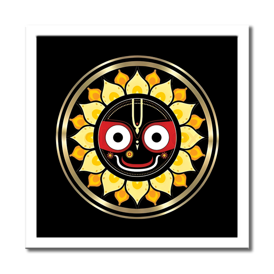 Lord Jagannath Golden Lotus Wall Art Photo Frame