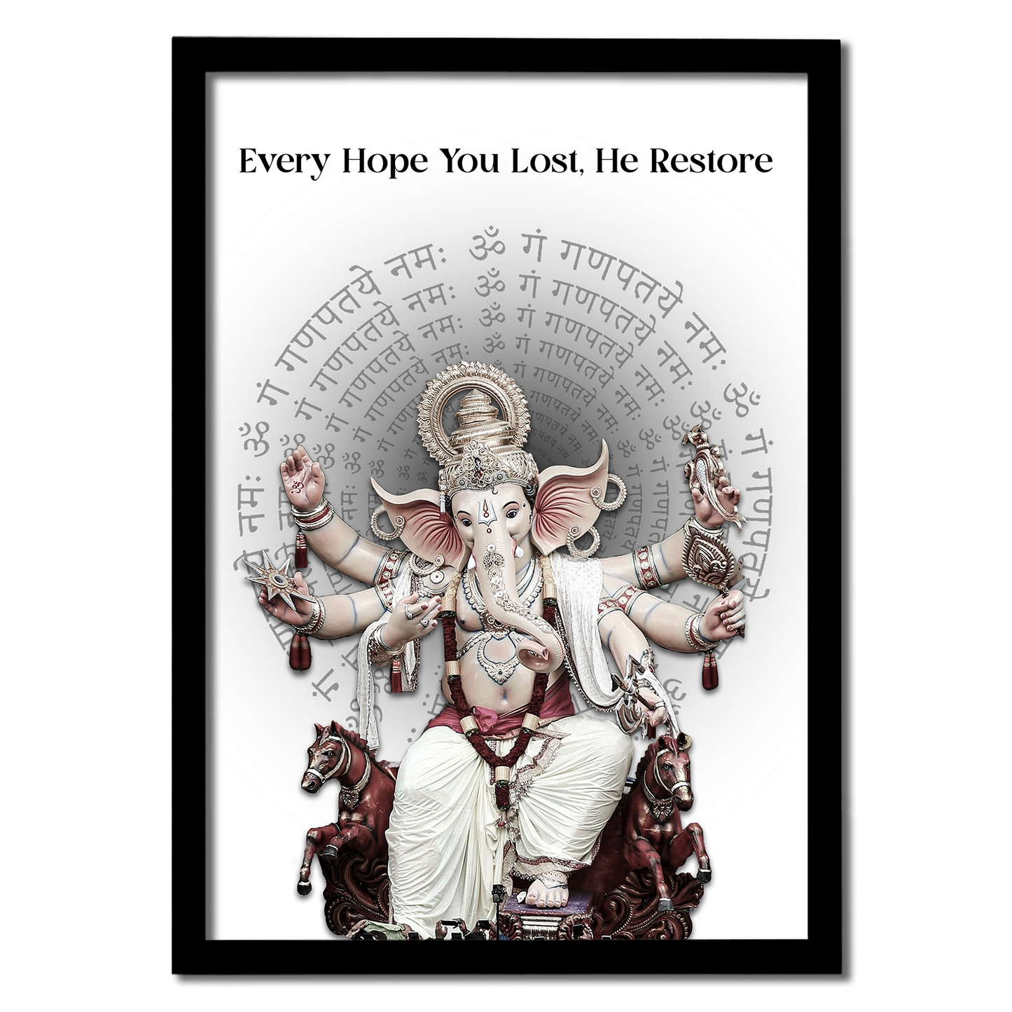 Lord Ganesha Wall Art (Divine Protector & Restorer of Hope) Photo Frame