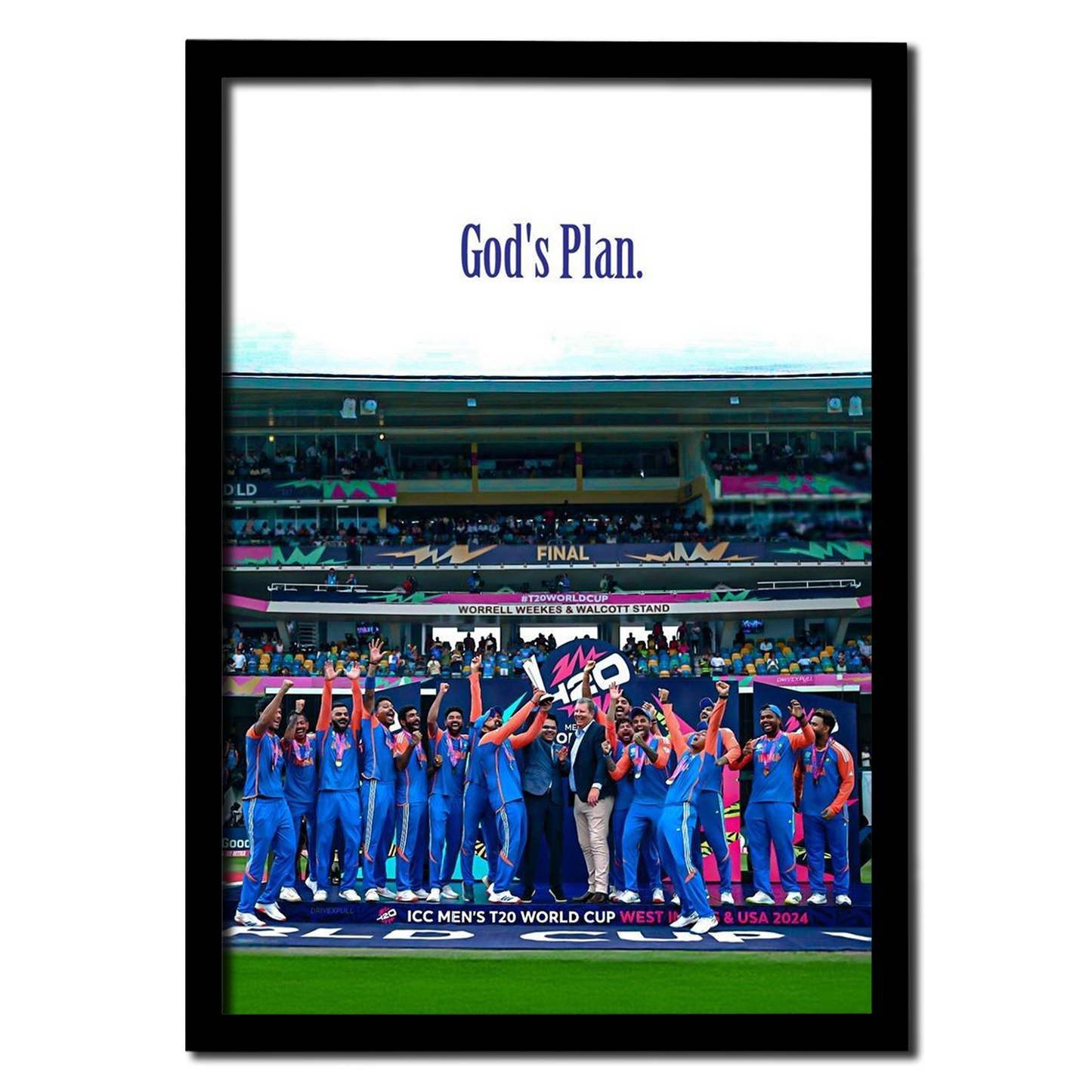 India Wins T20 World Cup 2024 – "God's Plan" Photo Frame