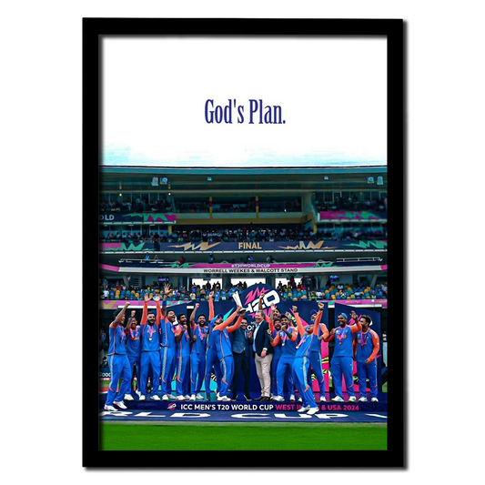 India Wins T20 World Cup 2024 – "God's Plan" Photo Frame