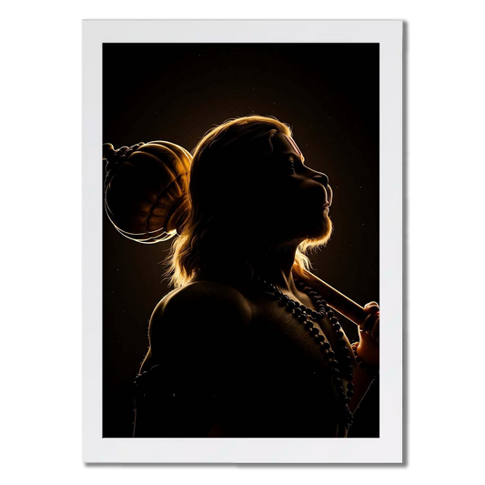 Hanuman Ji Divine Silhouette Frame